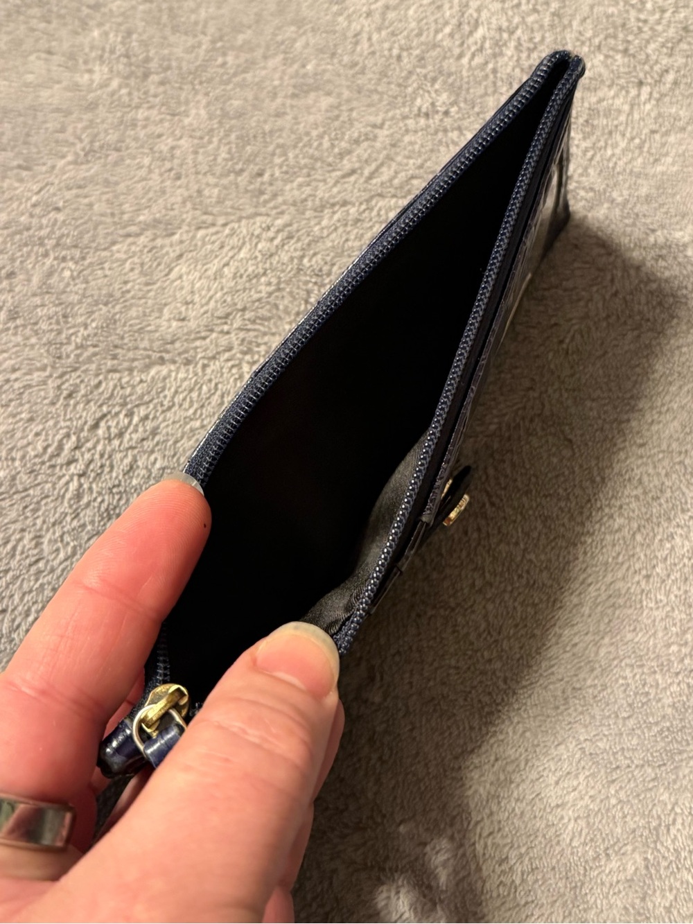 Brahmin Navy Croc-Embossed Zip Wallet - Picture 3 of 4